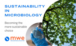 Green trees and microbiologist streaking agar plate