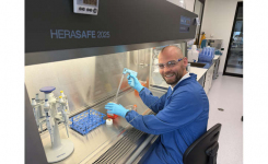 Scientist from Celleo Biotech using Pipetboy Genius